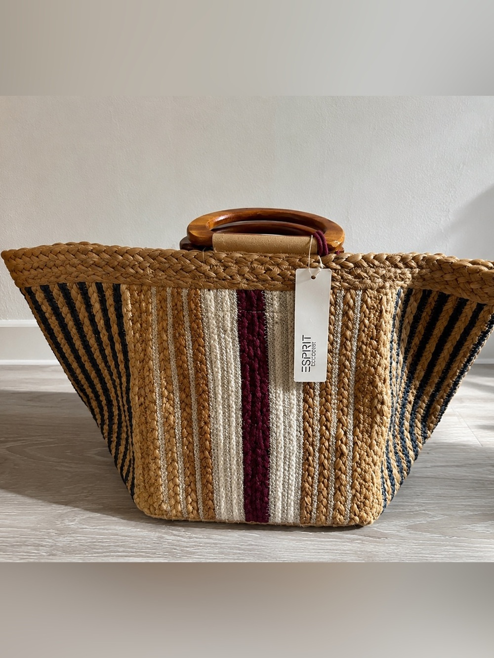 Cream Canvas Tote Bag with Minimalist Design